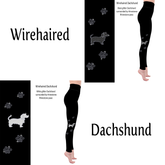 Wirehaired Dachshund Rhinestone Leggings with Pockets - White or Black Glitter